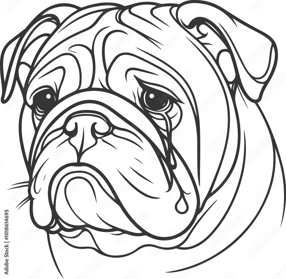 Emotional bulldog silhouette vector design Emotional bulldog silhouette vector design