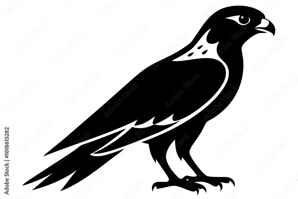 Saudi Arabian Falcon Silhouette Vector Illustration of a Cultural Symbol Saudi Arabian Falcon Silhouette Vector Illustration of a Cultural Symbol