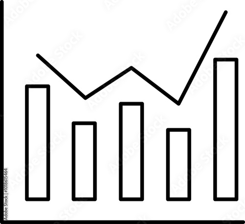 Bar graph line icons set. Graph, Line, Bar, Chart, Diagram, Report, Statistics. Business graphs and charts icons. Business infographics. Statistic data, charts, vector.