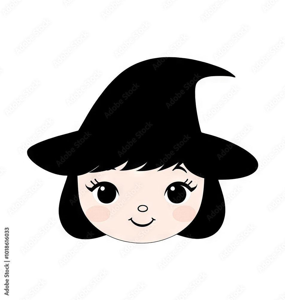 Cute Witch Face Illustration with Transparent Background for Halloween Design Elements Cute Witch Face Illustration with Transparent Background for Halloween Design Elements