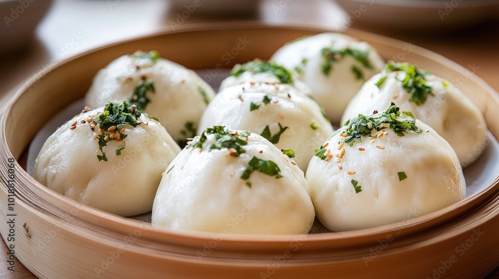 Steamed Dumplings with Fresh Herbs and Sesame Seeds Steamed Dumplings with Fresh Herbs and Sesame Seeds