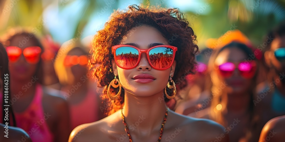 People from different countries at a festival People from different countries at a festival