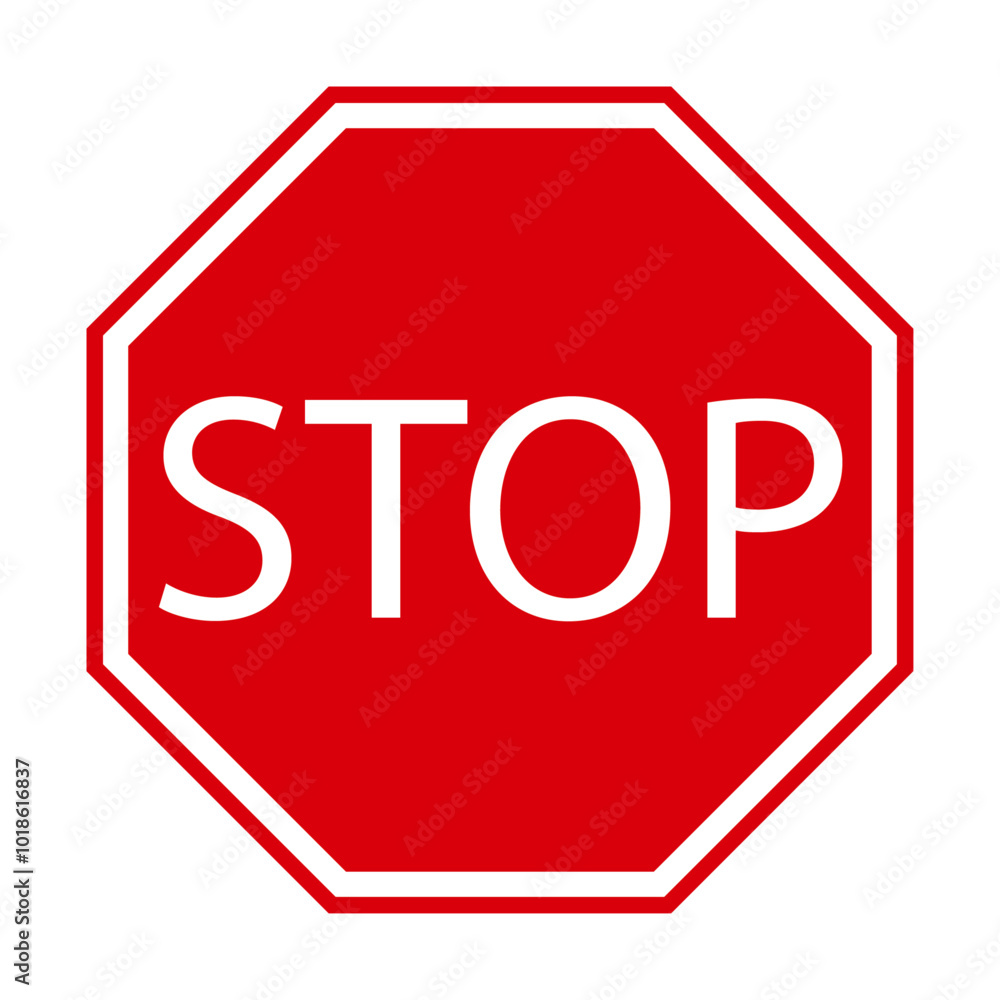 Stop sign isolated on transparent or white background, vector illustration Stop sign isolated on transparent or white background, vector illustration