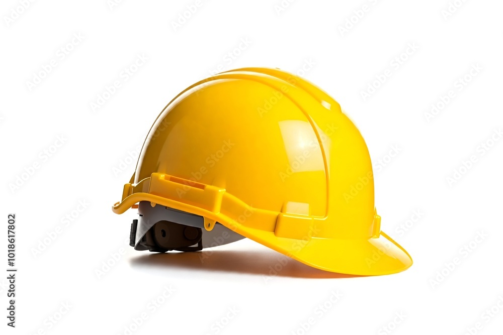 Fototapeta premium Yellow safety helmet isolated on a white background.