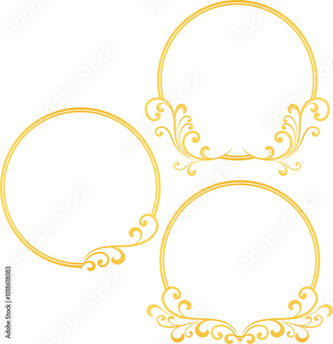 Golden ornament frame. Vector illustration