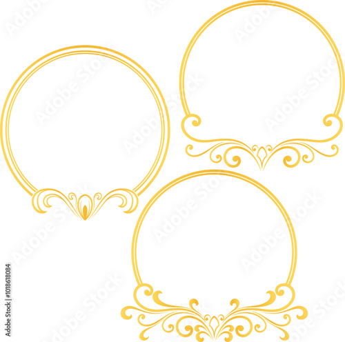 Golden ornament frame. Vector illustration