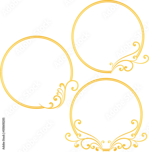 Golden ornament frame. Vector illustration