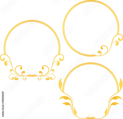 Golden ornament frame. Vector illustration