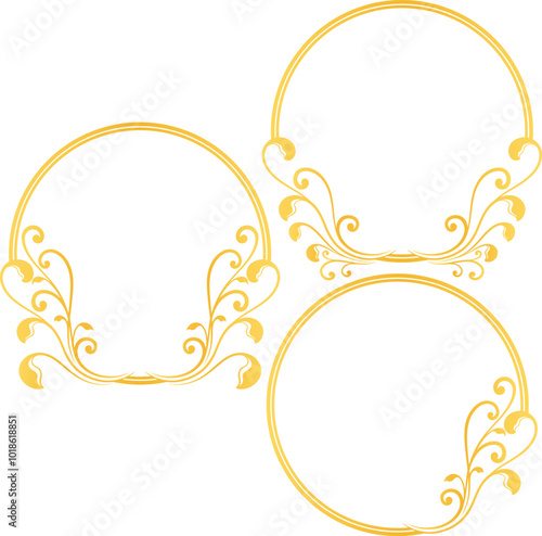 Golden ornament frame. Vector illustration