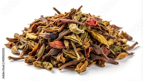 Ayurvedic herb Terminalia arjuna on white background