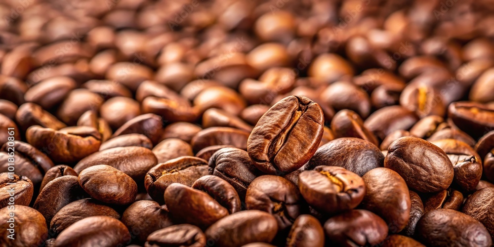 background of coffee beans with falling coffee beans in worm's eye view background of coffee beans with falling coffee beans in worm's eye view