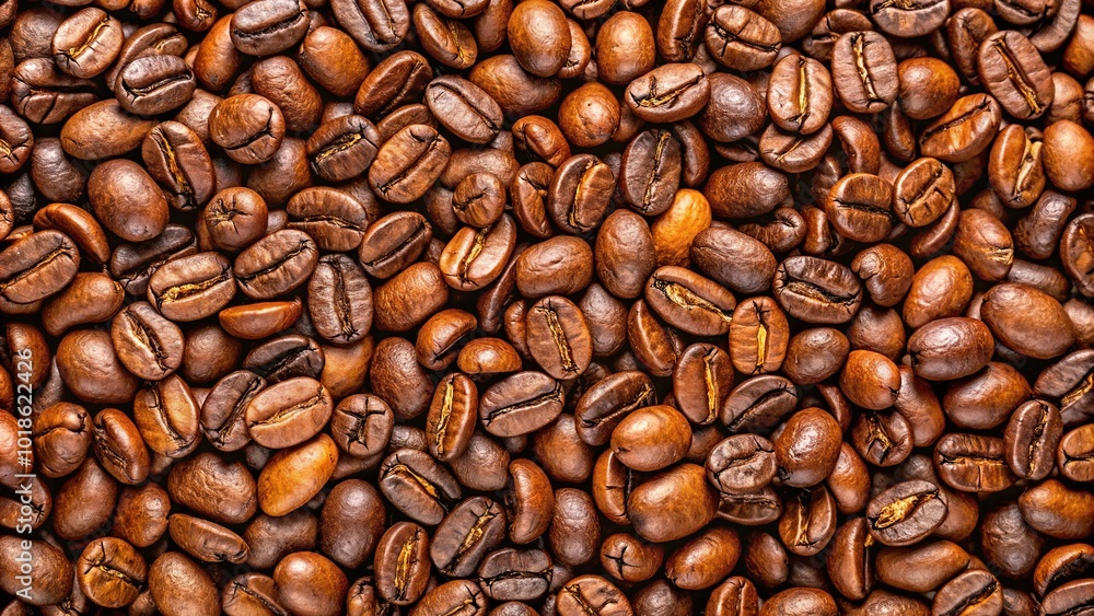 Background pattern of macro roasted coffee beans Background pattern of macro roasted coffee beans