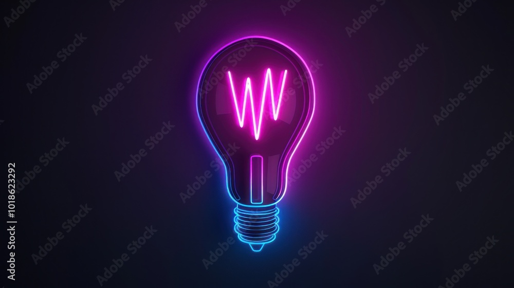 Neon Light Bulb with W Letter Neon Light Bulb with W Letter