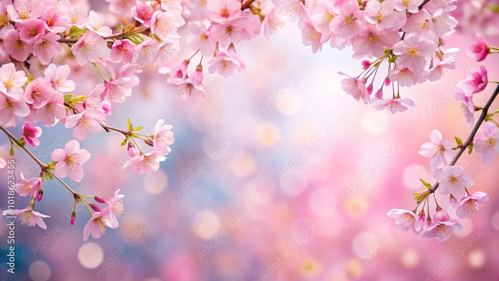 Background with sakura flowers in style of Japanese cherry blossoms Background with sakura flowers in style of Japanese cherry blossoms