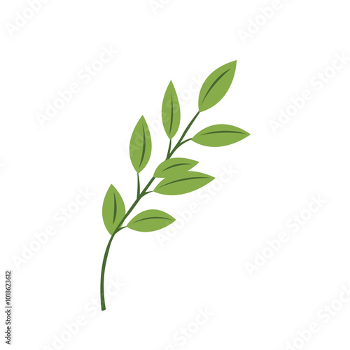 Green leaves Icon Vector illustration. Nature Leaf decorative symbol. leaves of trees and plants sign, emblem isolated on white background.