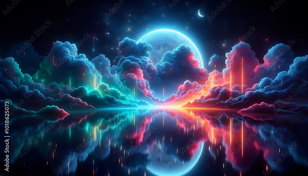 Neon Dreamscape: Moonlit Clouds Over the Sea – Wall Art, Nature-Themed Poster , Nature Background
Neon Dreamscape: Moonlit Clouds Over the Sea – Wall Art, Nature-Themed Poster , Nature Background