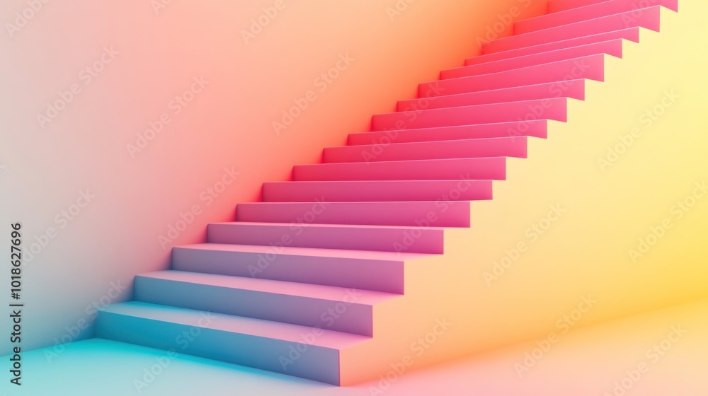 Abstract Stairs in a Colorful Room Abstract Stairs in a Colorful Room