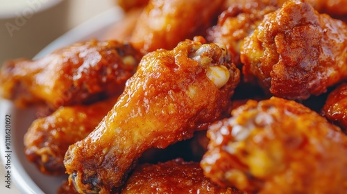 Crispy Spicy Chicken Wings on a Plate