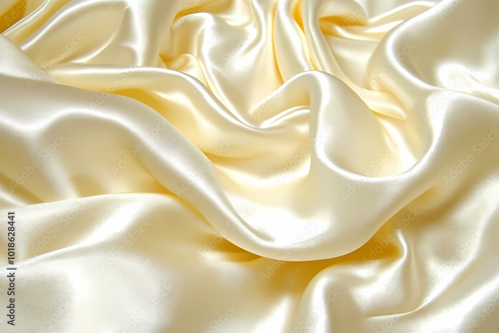 Obraz premium Smooth Ivory Satin Fabric for Elegant Backgrounds
