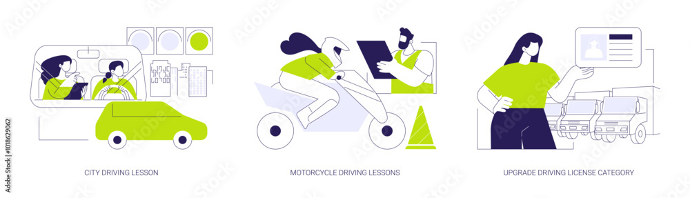 New driving license abstract concept vector illustrations. New driving license abstract concept vector illustrations.