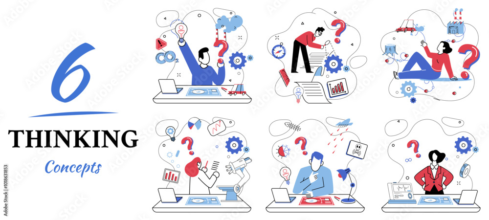 Obraz premium Innovative concepts vector illustration. Achieve progress through strategic lens original thought and innovative concepts Immerse in world creativity, where innovative concepts are language progress
