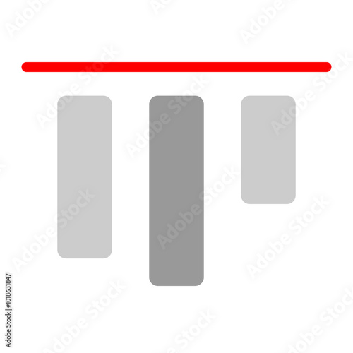 Top Alignment Vector Flat Icon Design