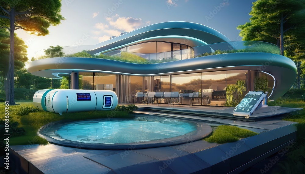 custom made wallpaper toronto digitalpool in the park, efficient energy storage, Green Building Featuring Solar Panels and Wind Turbines in an Urban Setting