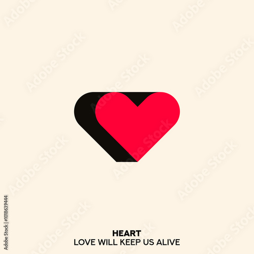 Heart. Read Heart. 3d Vector Heart. Symbol of Love. Heart Sign.