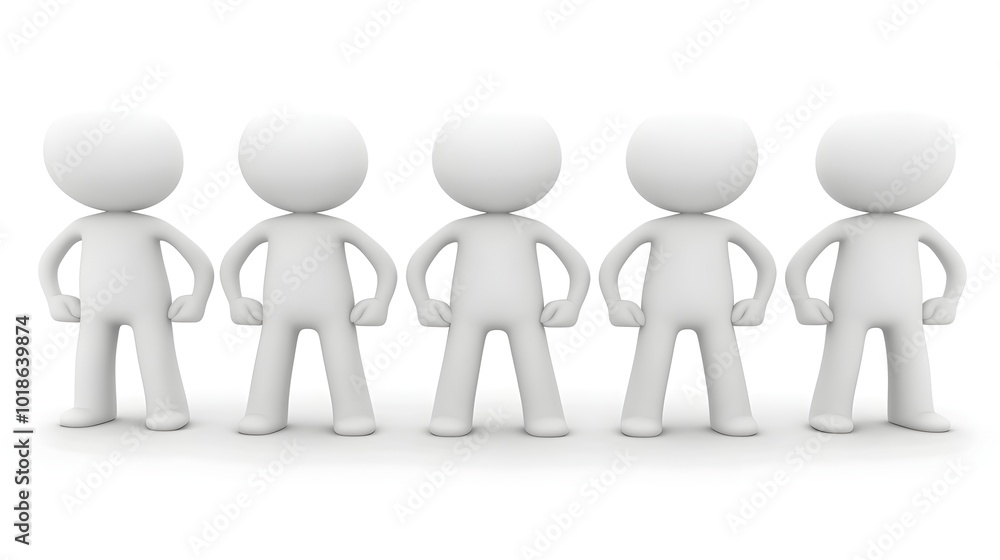 Diverse Group of Generic 3D Figures Symbolizing and Teamwork Diverse Group of Generic 3D Figures Symbolizing and Teamwork