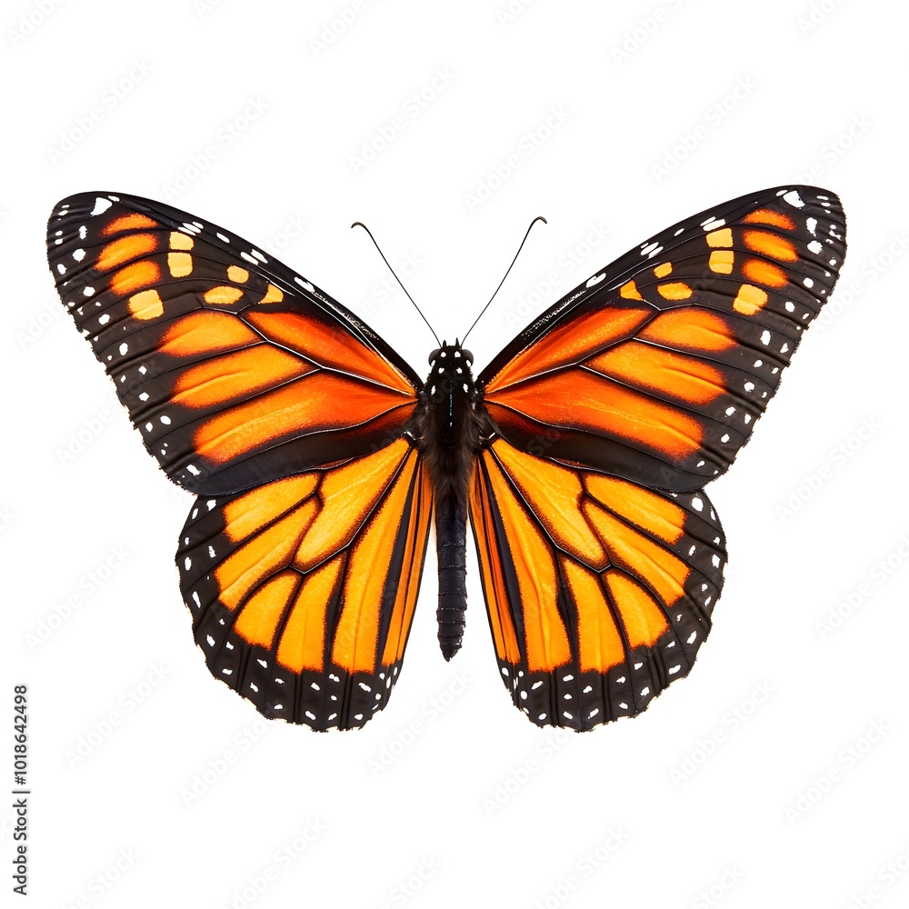 Fototapeta premium A monarch butterfly with vibrant orange and black wings.