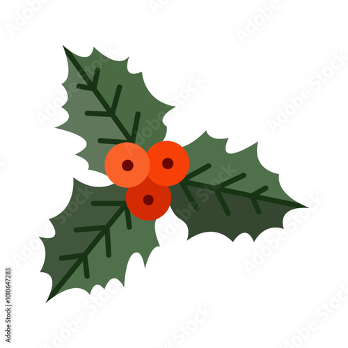  Christmas holly berry icon design vector template