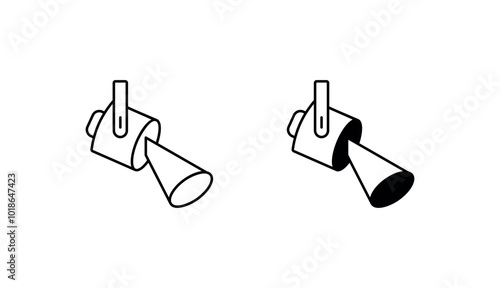 Searchlight icon design with white background stock illustration