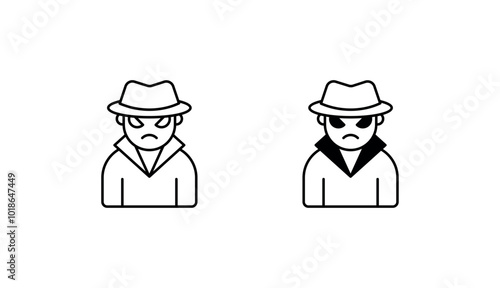 Undercover Officer icon design with white background stock illustration