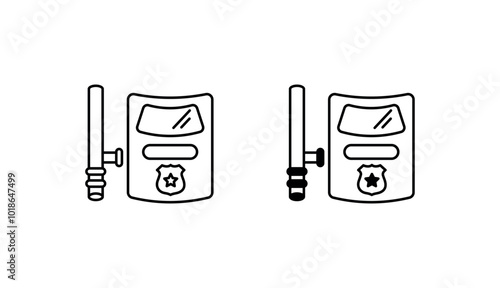 Nightstick icon design with white background stock illustration