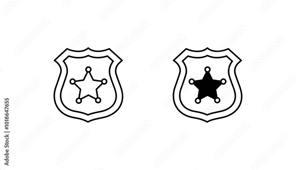 Police Badge icon design with white background stock illustration Police Badge icon design with white background stock illustration
