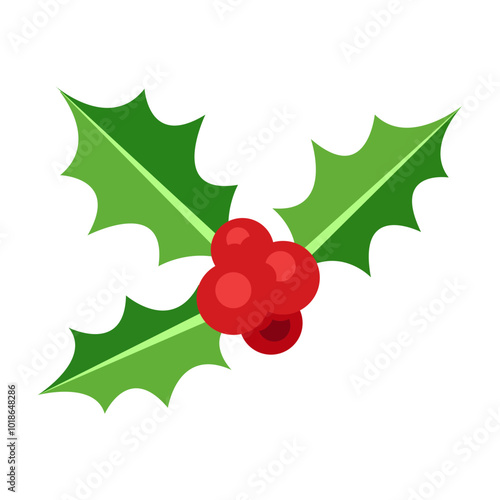  Christmas holly berry icon design vector template