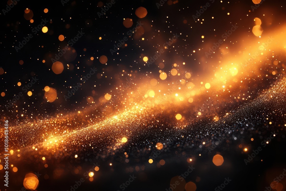 Obraz premium luxurious gold bokeh background with shimmering particles soft focus lights creating a glamorous awardshow atmosphere
