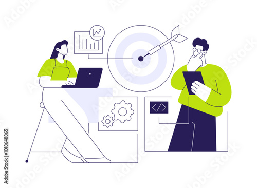 Business objectives abstract concept vector illustration.