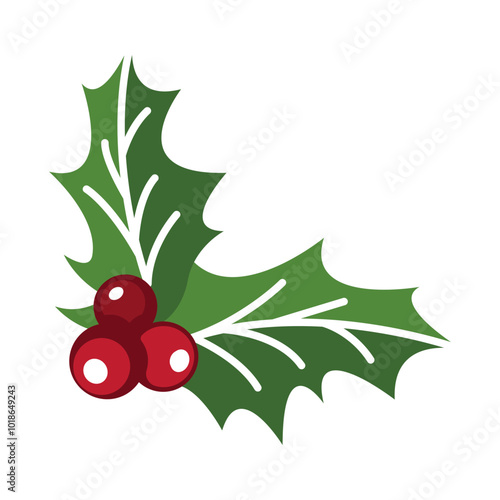  Christmas holly berry icon design vector template