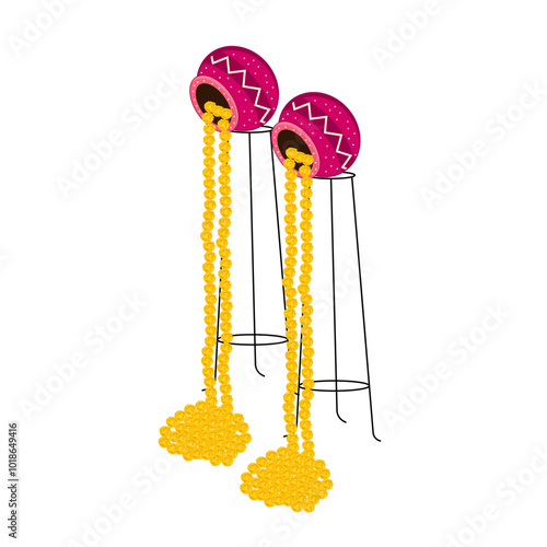 Indian haldi mehendi sangeet decorative floral pot wedding backdrop element