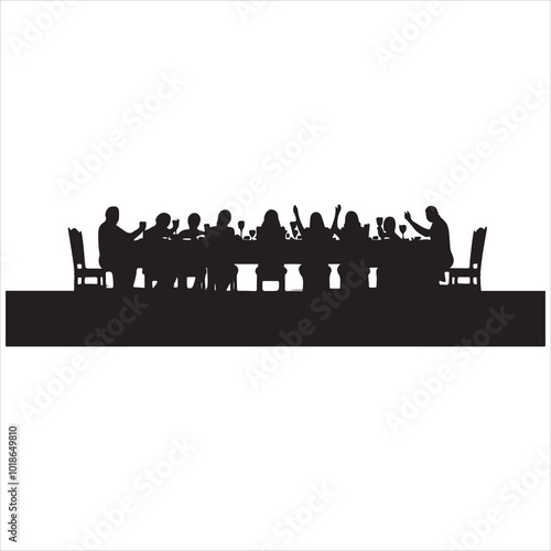 Supra Table Silhouette of a Traditional Feast