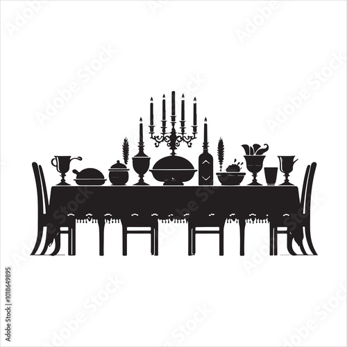 Supra Table Silhouette of a Traditional Feast