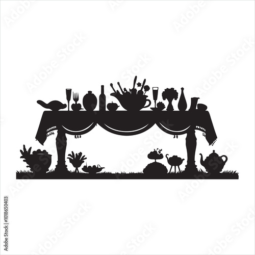 Supra Table Silhouette of a Traditional Feast