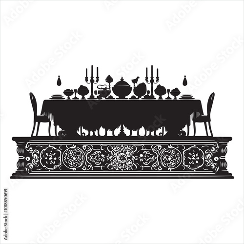 Supra Table Silhouette of a Traditional Feast