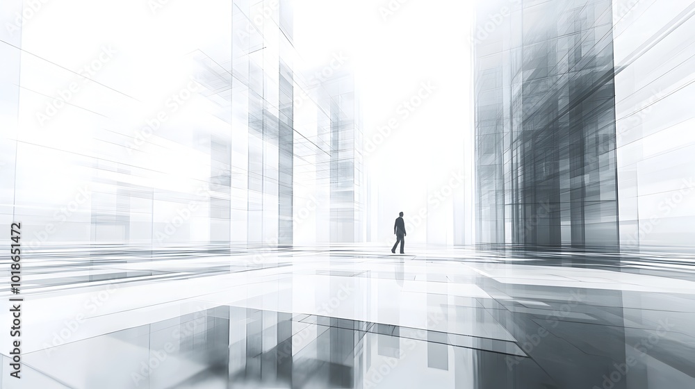 Visionary Businessman Navigates Futuristic City in Corporate Progress Concept Visionary Businessman Navigates Futuristic City in Corporate Progress Concept