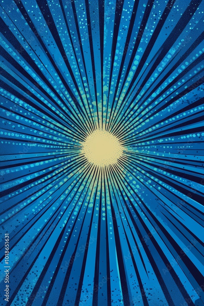 Obraz premium A vibrant burst of blue radiating outward, creating a dynamic and energetic mood.