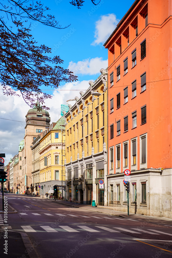 Obraz premium City scene Oslo Norway vertical photo