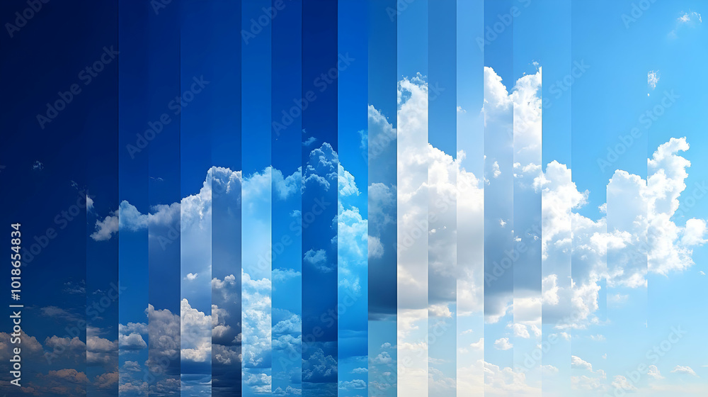 Fototapeta premium Striped Cloudscape: A Sky Full of Possibilities