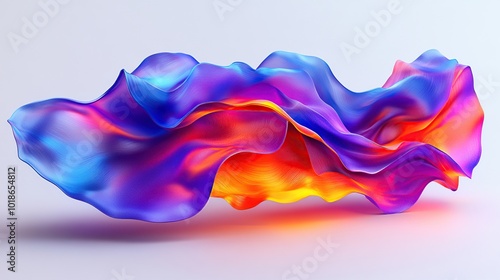 Abstract colorful wave-like form with fluid dynamics.
