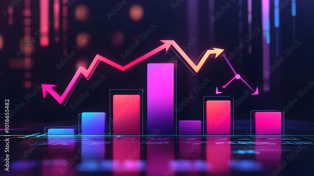 3D Bar Graph Illustrates Market Trends and Financial Data Visualization 3D Bar Graph Illustrates Market Trends and Financial Data Visualization